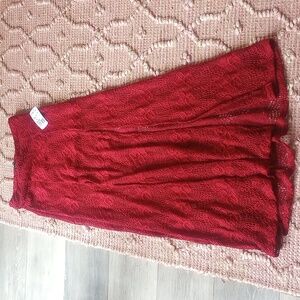 Beautiful Lace Floral Red Skirt